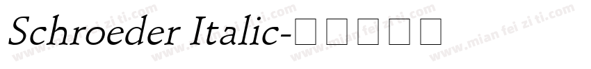 Schroeder Italic字体转换